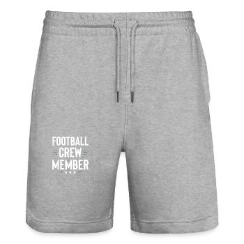 Équipe de football - Short de jogging bio TRAINER Stanley/Stella unisexe - gris chiné - Devant - Nik (191cm) & Marisol (170cm)