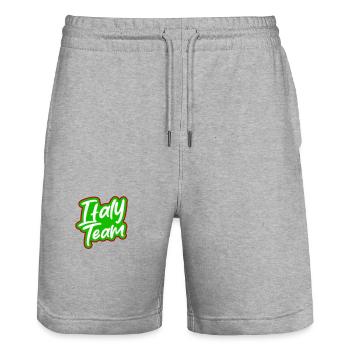 Italy Team - Stanley/Stella Trainer Unisex Organic Jogging Shorts - heather grey - Front - Nik (191cm) & Marisol (170cm)