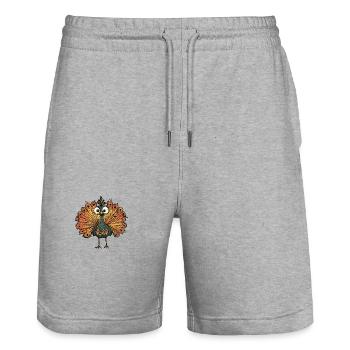 Peacock Bird Halloween Funny Zombie - Stanley/Stella Trainer Unisex Organic Jogging Shorts - heather grey - Front - Nik (191cm) & Marisol (170cm)