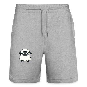 Sheep Halloween Funny Ghost - Stanley/Stella Trainer Unisex Organic Jogging Shorts - heather grey - Front - Nik (191cm) & Marisol (170cm)