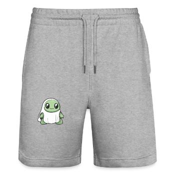 Schildkröte Halloween Lustig Geist - Stanley/Stella Unisex Bio Joggingshorts Trainer  - Grau meliert - Vorne - Nik (191cm) & Marisol (170cm)