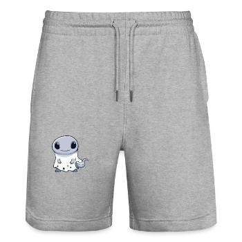 Lézard Halloween Drôle Fantôme - Short de jogging bio TRAINER Stanley/Stella unisexe - gris chiné - Devant - Nik (191cm) & Marisol (170cm)