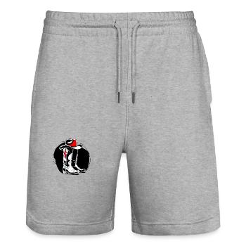 Stetson and Boots Western Country Line Dance - Stanley/Stella Trainer Unisex Organic Jogging Shorts - heather grey - Front - Nik (191cm) & Marisol (170cm)