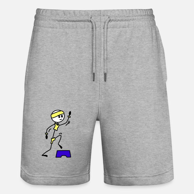 Schritte oder Aerobic Mädchen Trainingsübung - Stanley/Stella Unisex Bio Joggingshorts Trainer  - Grau meliert