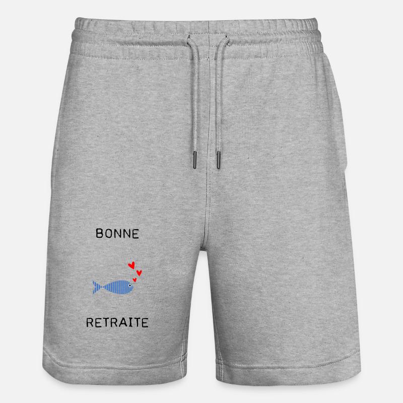 RETRAITE. BONNE RETRAITE. JOYEUSE RETRAITE - Short de jogging bio TRAINER Stanley/Stella unisexe - gris chiné