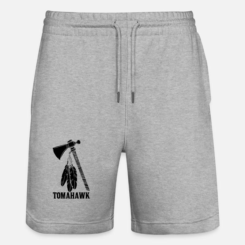 Tomahawk noir - Short de jogging bio TRAINER Stanley/Stella unisexe - gris chiné
