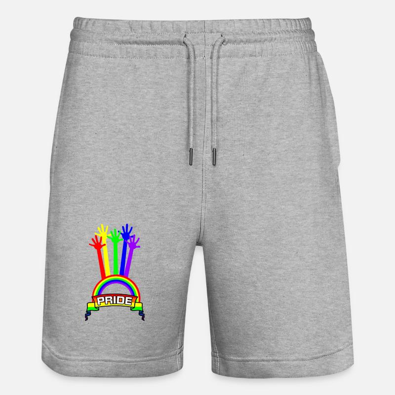 Pride Hände Regenbogen - Stanley/Stella Unisex Bio Joggingshorts Trainer  - Grau meliert