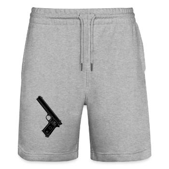 Militärpistole 38 Colt - Stanley/Stella Unisex Bio Joggingshorts Trainer  - Grau meliert - Vorne - Nik (191cm) & Marisol (170cm)