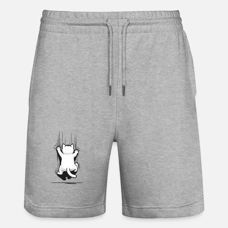 Cat Scratch Catlove Funny Animals - Stanley/Stella Trainer Unisex Organic Jogging Shorts - heather grey
