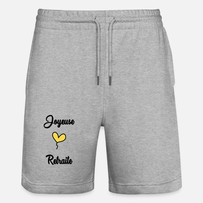 RETRAITE. BONNE RETRAITE. JOYEUSE RETRAITE - Short de jogging bio TRAINER Stanley/Stella unisexe - gris chiné