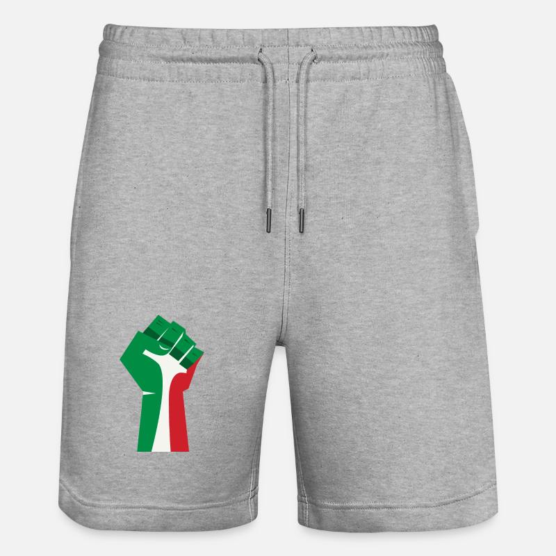 Le poing levé (vert, blanc, rouge) - Short de jogging bio TRAINER Stanley/Stella unisexe - gris chiné