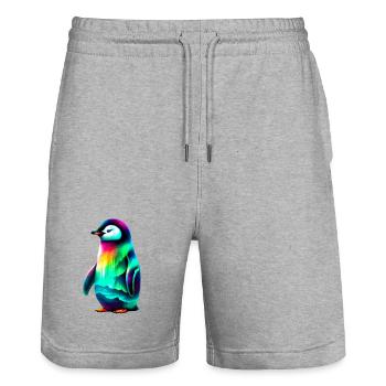 Pinguin - Stanley/Stella Unisex Bio Joggingshorts Trainer  - Grau meliert - Vorne - Nik (191cm) & Marisol (170cm)