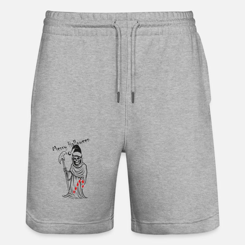 Faucheuse avec canne à sucre Halloween - Short de jogging bio TRAINER Stanley/Stella unisexe - gris chiné