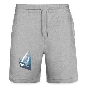 Wind chime on the high seas - Stanley/Stella Trainer Unisex Organic Jogging Shorts - heather grey - Front - Nik (191cm) & Marisol (170cm)