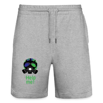 Help me - Stanley/Stella Trainer Unisex Organic Jogging Shorts - heather grey - Front - Nik (191cm) & Marisol (170cm)