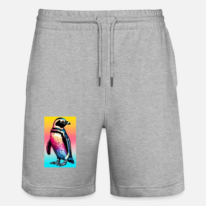 Pinguin - Stanley/Stella Unisex Bio Joggingshorts Trainer  - Grau meliert