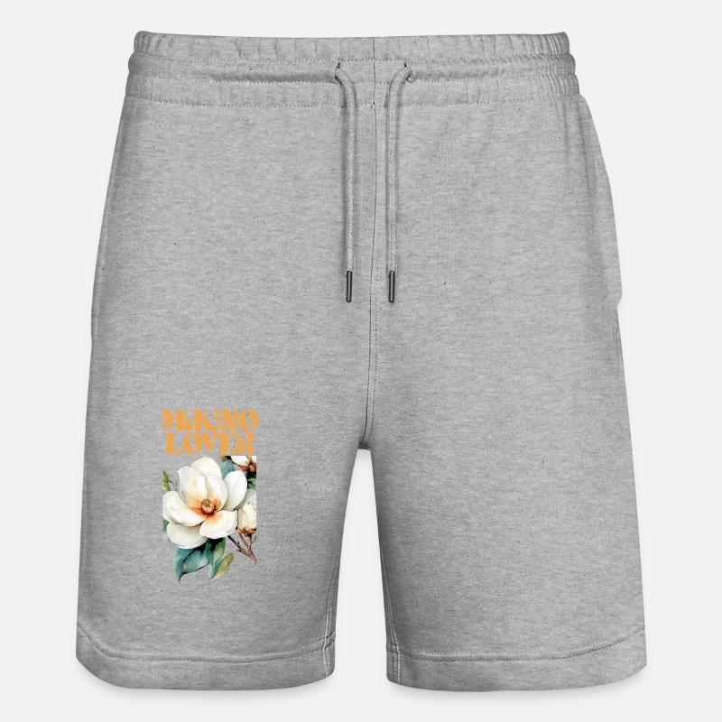Conception botanique Magnolia Love - Short de jogging bio TRAINER Stanley/Stella unisexe - gris chiné