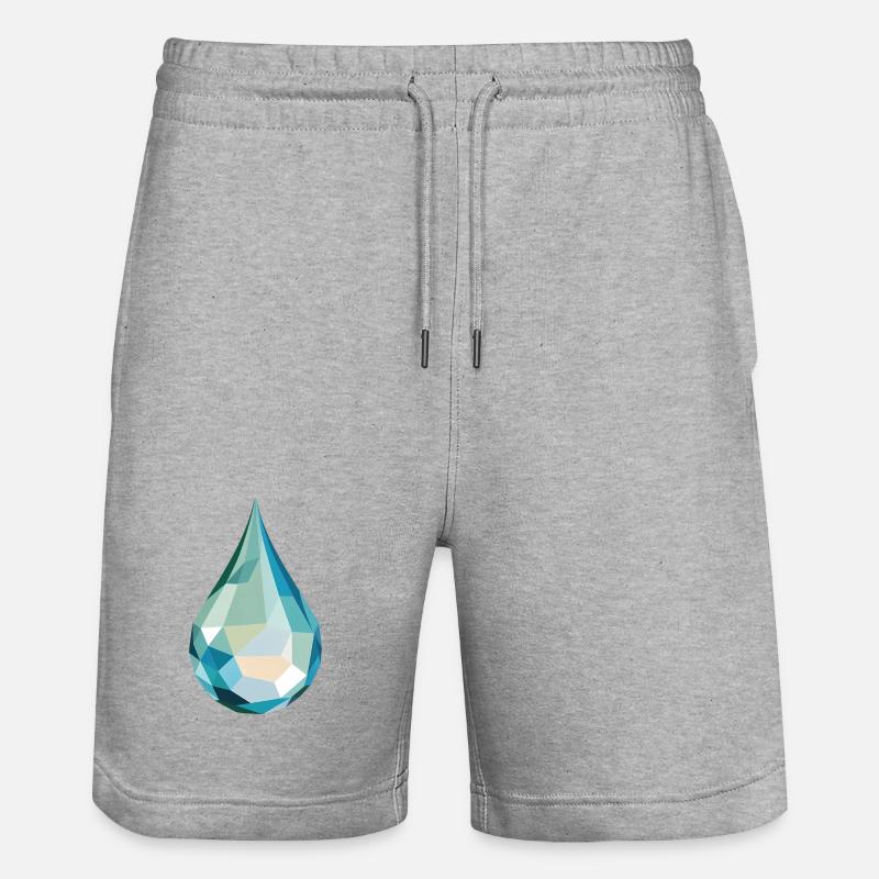Goutte d’eau - Logo Low Poly cool - Short de jogging bio TRAINER Stanley/Stella unisexe - gris chiné