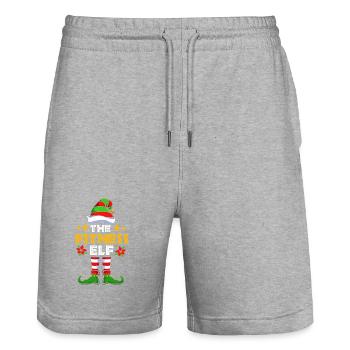 Elf Elf Christmas Gift Fitness Gym Workout - Stanley/Stella Trainer Unisex Organic Jogging Shorts - heather grey - Front - Nik (191cm) & Marisol (170cm)