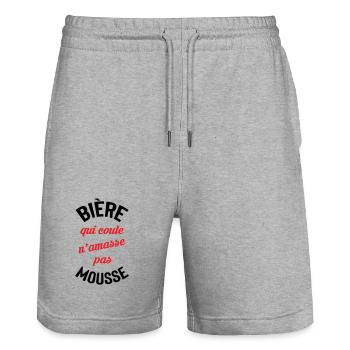 Rolling beer doesn't build foam - Stanley/Stella Trainer Unisex Organic Jogging Shorts - heather grey - Front - Nik (191cm) & Marisol (170cm)