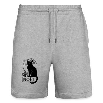 Le Chat de Noël – Vintage Christmas Cat - Short de jogging bio TRAINER Stanley/Stella unisexe - gris chiné - Devant - Nik (191cm) & Marisol (170cm)