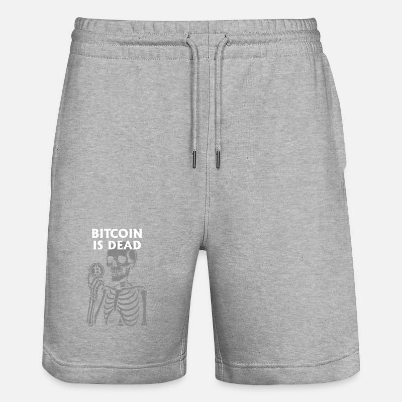 Bitcoin ist ein totes Skelett - Stanley/Stella Unisex Bio Joggingshorts Trainer - Grau meliert