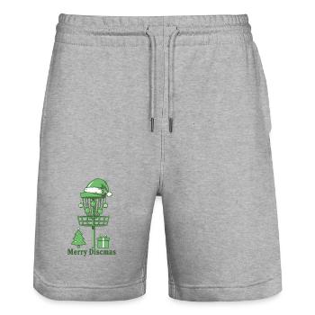 Merry Discsmas Disc Golf Basket Weihnachtsbaum - Stanley/Stella Unisex Bio Joggingshorts Trainer  - Grau meliert - Vorne - Nik (191cm) & Marisol (170cm)