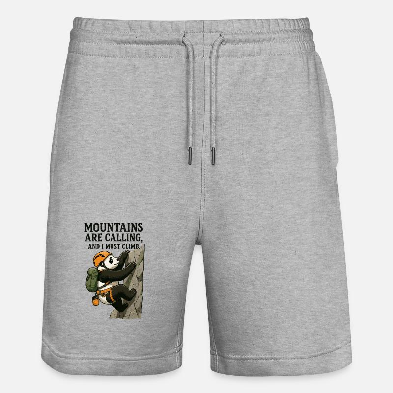 Bloc panda grimpeur drôle - Short de jogging bio TRAINER Stanley/Stella unisexe - gris chiné