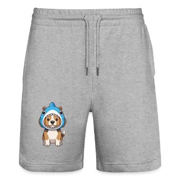 Cute Beagle Dog Cartoon Carnival Brazil - Stanley/Stella Trainer Unisex Organic Jogging Shorts - heather grey - Front - Nik (191cm) & Marisol (170cm)