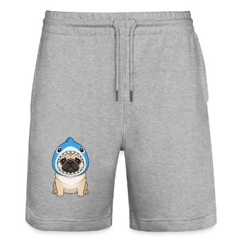Carnaval de chiens carlins mignons Carnaval du Brésil Samba - Short de jogging bio TRAINER Stanley/Stella unisexe - gris chiné - Devant - Nik (191cm) & Marisol (170cm)