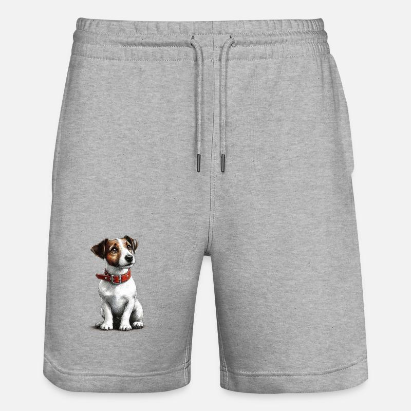 Jack Russel Terrier - Short de jogging bio TRAINER Stanley/Stella unisexe - gris chiné