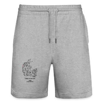 Dänemark Umriss - Lemvig Liebe - Koordinaten - Stanley/Stella Unisex Bio Joggingshorts Trainer  - Grau meliert - Vorne - Nik (191cm) & Marisol (170cm)