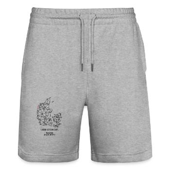 Dänemark Umriss - Thorsminde Liebe - Koordinaten - Stanley/Stella Unisex Bio Joggingshorts Trainer  - Grau meliert - Vorne - Nik (191cm) & Marisol (170cm)