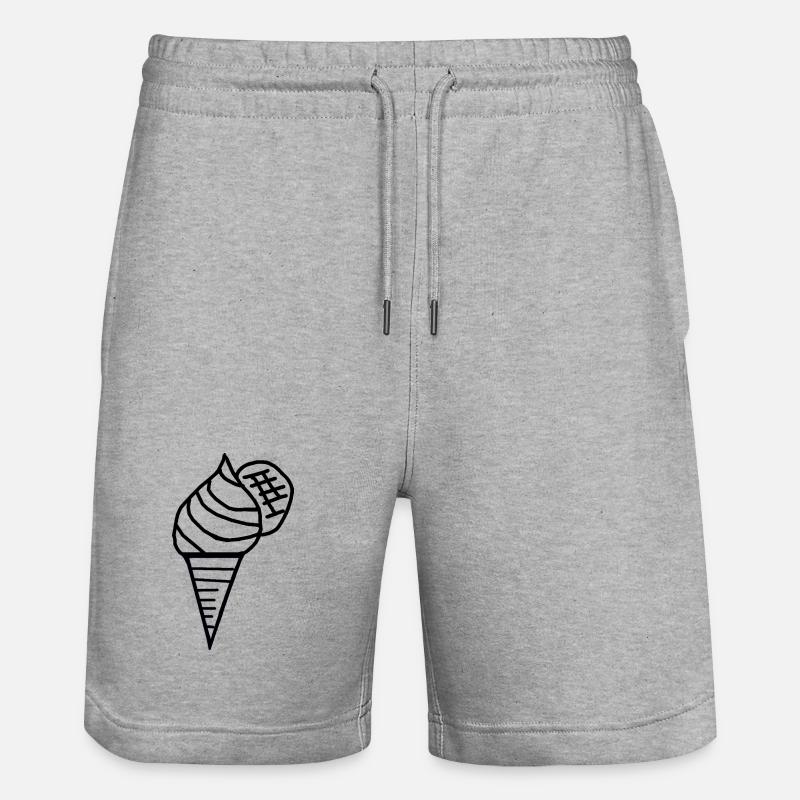 Eis  Eiscreme 60er Retro Eiswaffel Kinder - Stanley/Stella Trainer Unisex Organic Jogging Shorts - heather grey