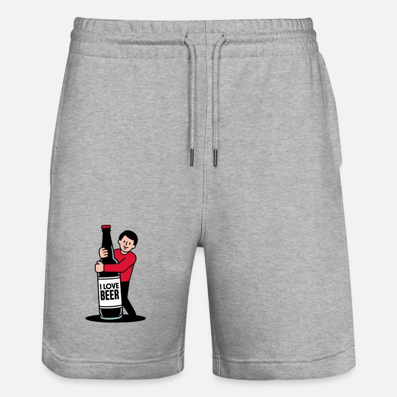 Dessin animé Beer Love - Short de jogging bio TRAINER Stanley/Stella unisexe - gris chiné