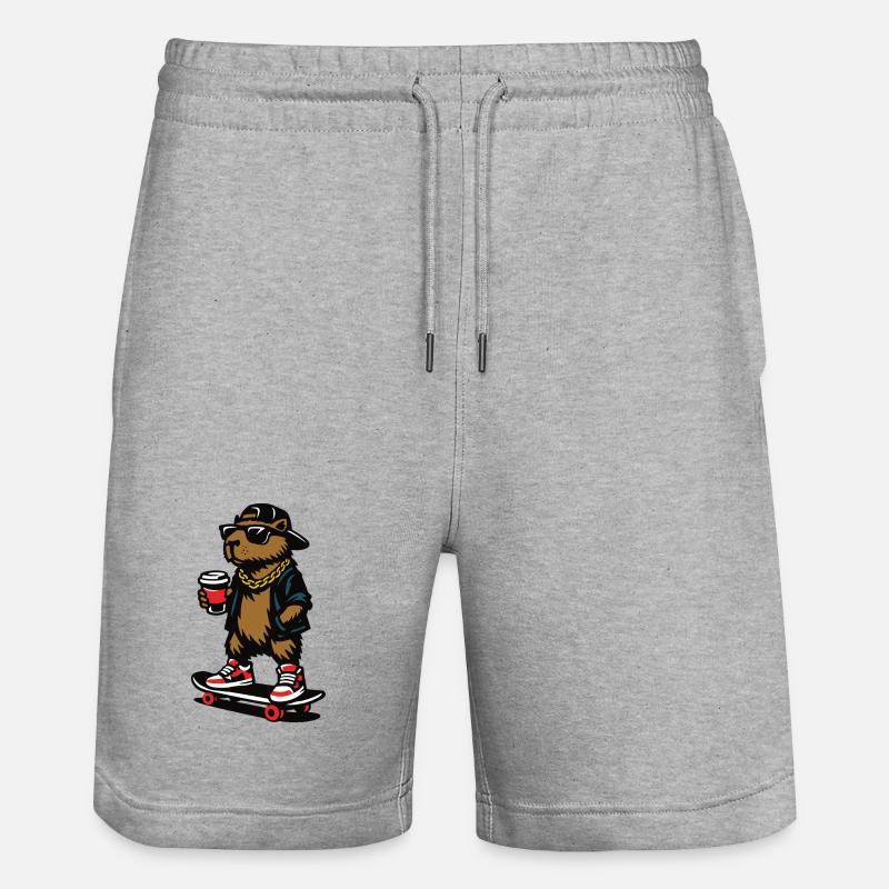 Café à roulettes Colles Capybara - Short de jogging bio TRAINER Stanley/Stella unisexe - gris chiné