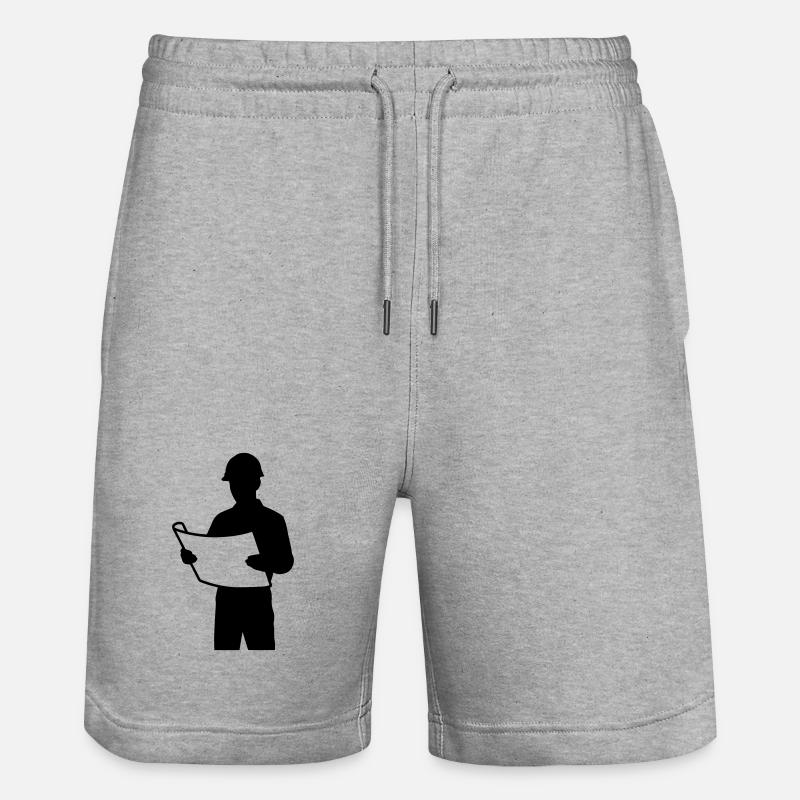 T-shirt Architecte - Engineer Blueprint Design - Short de jogging bio TRAINER Stanley/Stella unisexe - gris chiné