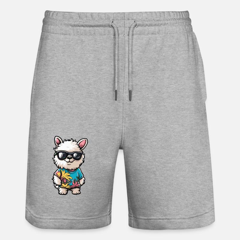Vacances de bandes dessinées Alpaga Lama - Short de jogging bio TRAINER Stanley/Stella unisexe - gris chiné