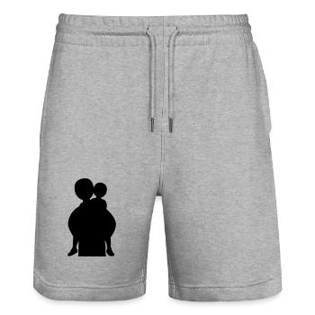 Family Silhouette Parents Children Love Together - Stanley/Stella Trainer Unisex Organic Jogging Shorts - heather grey - Front - Nik (191cm) & Marisol (170cm)