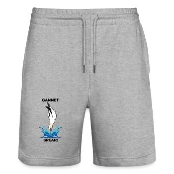 Nördliche Tölpel-Meer-Meer-Speer-Göre - Stanley/Stella Unisex Bio Joggingshorts Trainer  - Grau meliert - Vorne - Nik (191cm) & Marisol (170cm)