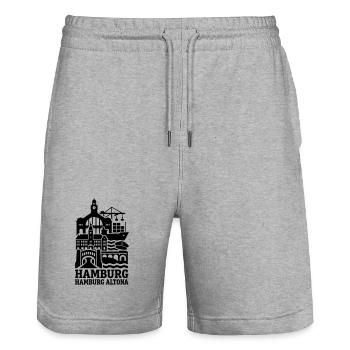 Hamburg Altona Silhouette - Short de jogging bio TRAINER Stanley/Stella unisexe - gris chiné - Devant - Nik (191cm) & Marisol (170cm)
