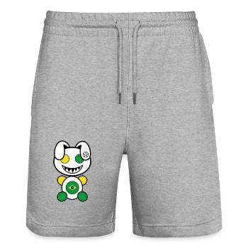 Foot Plush : Brasily - Short de jogging bio TRAINER Stanley/Stella unisexe - gris chiné - Devant - Nik (191cm) & Marisol (170cm)