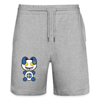 Foot Plush: Suedy - Stanley/Stella Trainer Unisex Organic Jogging Shorts - heather grey - Front - Nik (191cm) & Marisol (170cm)
