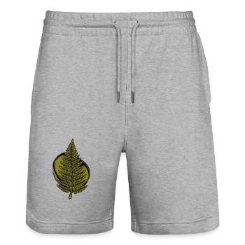 Minimal Forest Symbol Nature Streetwear - Stanley/Stella Trainer Unisex Organic Jogging Shorts - heather grey - Front - Nik (191cm) & Marisol (170cm)