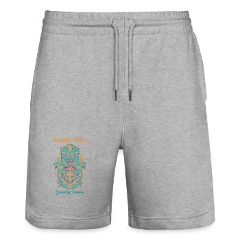Spirituell geschützte Zen-Intuition - Stanley/Stella Unisex Bio Joggingshorts Trainer  - Grau meliert - Vorne - Nik (191cm) & Marisol (170cm)