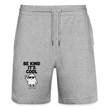 Cooles Friedensgespenst - Stanley/Stella Unisex Bio Joggingshorts Trainer  - Grau meliert - Vorne - Nik (191cm) & Marisol (170cm)