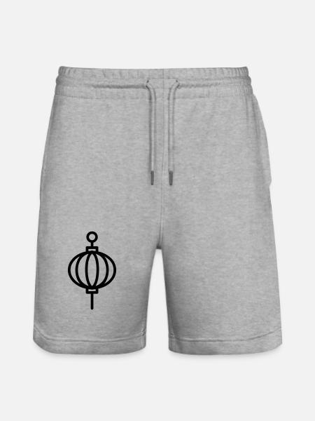 Chinese Lantern - Stanley/Stella Trainer Unisex Organic Jogging Shorts - heather grey