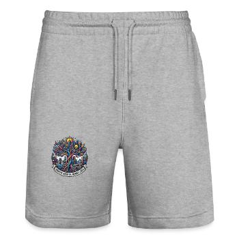 Kreative Wurzeln der Stadt - Stanley/Stella Unisex Bio Joggingshorts Trainer  - Grau meliert - Vorne - Nik (191cm) & Marisol (170cm)