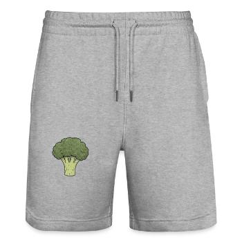 PETITS ACTIVISTES | Brocoli - Short de jogging bio TRAINER Stanley/Stella unisexe - gris chiné - Devant - Nik (191cm) & Marisol (170cm)