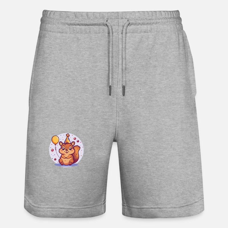 Écureuil Anniversaire Bébé - Short de jogging bio TRAINER Stanley/Stella unisexe - gris chiné